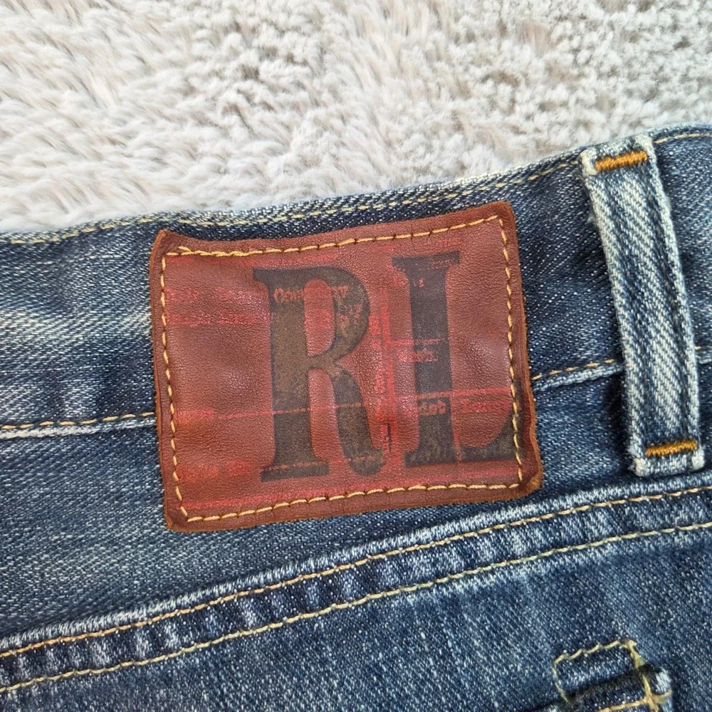VTG Ralph Lauren Jeans Mercer‎ Low Rise Button Fly Mens 38x31 Blue Polo Jeans Co